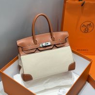 エルメス n級品 バーキン キャンバス切替ミニボストンバッグ ブラウン 新作