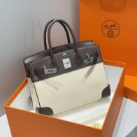 エルメス コピー バーキン キャンバスコンビ ハンドバッグ ブラウン 売れ筋 レディース