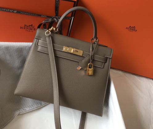 エルメス ハイブランド ケリー ハンドバッグ グレージュ ゴールド金具 注目商品