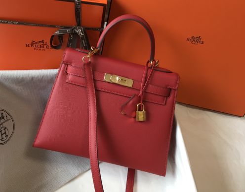 エルメス n級品 ケリー ミニボストンバッグ ルージュレッド 高品質レプリカ