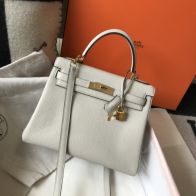 エルメス n級品 ケリー 2WAYハンドバッグ ホワイト ゴールド金具 レディース