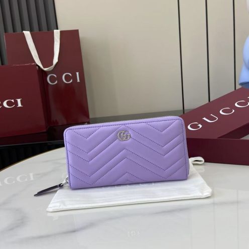 グッチ スーパーコピー GGマーモント ラウンドジップ長財布 ラベンダー レディース おすすめ 837758
