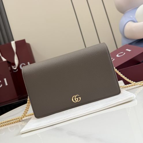 グッチ 並行輸入品 GGマーモント チェーンウォレット ロングバッグ グレージュ 売れ筋 497985
