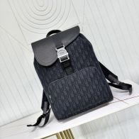 ディオール n級品 サドル バックパック オブリーク柄 ネイビー ブラック シルバー金具 売れ筋