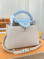 ルイヴィトン ハイブランド カプシーヌ ハンドバッグ バイカラー ベージュ×ブルー M23950