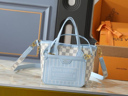ルイヴィトン ハイブランド ネヴァーフル ミニトート ダミエアズール&times;ライトブルー 2WAYバッグ