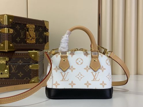ルイヴィトン コピー アルマ ミニバッグ モノグラム ホワイト ブラック切替 上品デザイン M46895