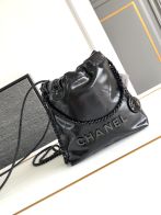 シャネル n級品 シャネル22 コンパクトバッグ ブラックキルティングレザー チェーンショルダー