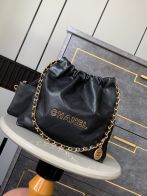 シャネル スーパーコピー シャネル22 ハンドバッグ ブラックグレインレザー ゴールドチェーン
