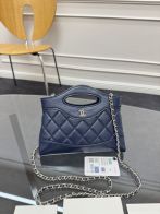 シャネル 並行輸入品 シャネル31 ミニバッグ ネイビー キルティングレザー 上品チェーン