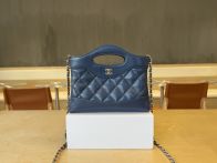 シャネル 並行輸入品 シャネル31 ハンドバッグ ネイビー キルティングレザー 上品チェーン AP3756