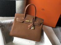 エルメス コピー バーキン ハンドバッグ ブラウン系 シボレザー ゴールド金具 上質仕様