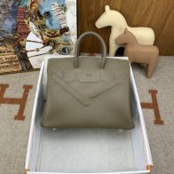 エルメス スーパーコピー バーキン ハンドバッグ グレーベージュ系 スムースレザー ミニマルデザイン 上質仕様