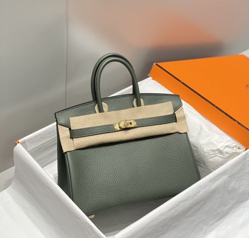 エルメス バーキン スーパーコピー ハンドバッグ ダークグリーン ゴールド金具 トゴ調レザー 上品設計