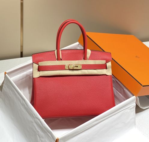 エルメス バーキン スーパーコピー 届く ハンドバッグ レッド ゴールド金具 トゴ調レザー 上品設計