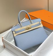 エルメス バーキン スーパーコピー ハンドバッグ ライトブルー ゴールド金具 トゴ調レザー 上品設計