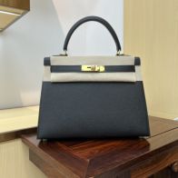 エルメス スーパーコピー ケリー ハンドバッグ ブラック ゴールド金具 上質レザー仕上げ