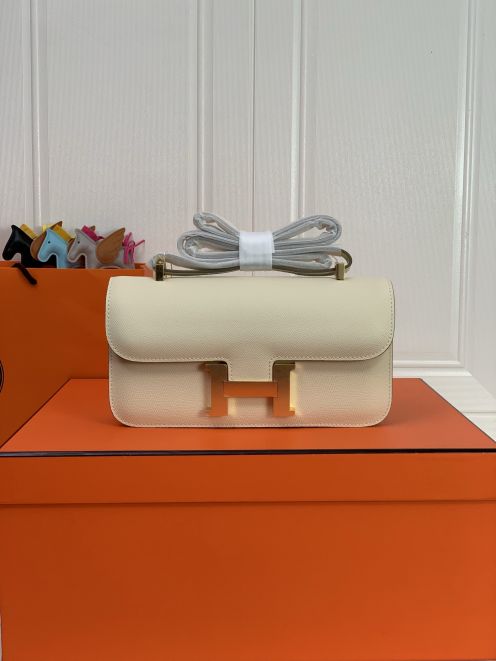 エルメス スーパーコピー コンスタンス ショルダーバッグ アイボリー ゴールド金具 上質レザー