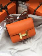 エルメス スーパーコピー 届く コンスタンス コンパクトバッグ オレンジ ゴールド金具 上質レザー