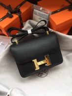 エルメス スーパーコピー コンスタンス コンパクトバッグ ブラック ゴールド金具 上品レザー仕上げ