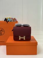 エルメス スーパーコピー コンスタンス コンパクトバッグ ワインレッド ゴールド金具 上質レザー