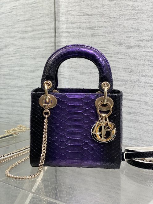 ディオール ハイブランド レディディオール ミニバッグ 2WAYハンドバッグ パープル系 グラデーション仕上げ