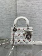 ディオール スーパーコピー レディディオール ミニバッグ ハンドバッグ ホワイト系 刺繍デザイン カナージュ調
