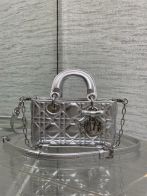 ディオール スーパーコピー レディディオール ミニバッグ 2WAYミニバッグ シルバー系 メタリック カナージュ調