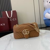グッチ スーパーコピー 届く GGマーモント コンパクトバッグ ブラウン キルティングチェーンショルダー 837280