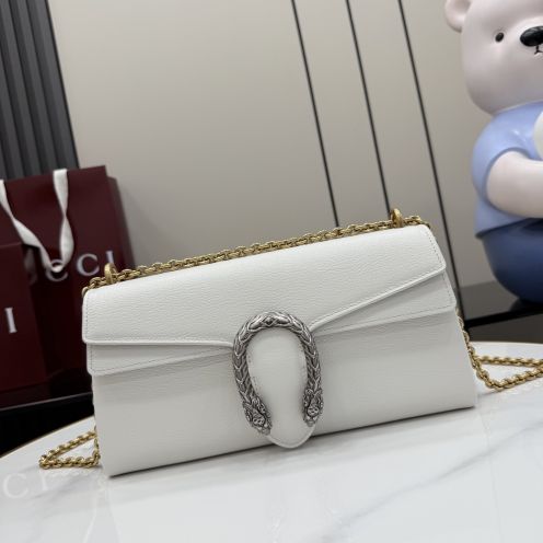 グッチ スーパーコピー 届く ディオニュソス コンパクトバッグ ホワイトレザー ゴールドチェーン ショルダー 874735