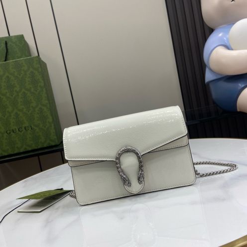 グッチ n級品 ディオニュソス パテントレザー ミニショルダーバッグ ホワイト 上品光沢 795368