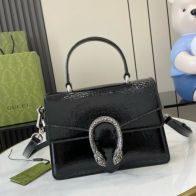 グッチ スーパーコピー 届く ディオニュソス パテントレザー ハンドバッグ ブラック 艶感仕上げ 799599