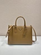 プラダ コピー ガレリア ハンドバッグ キャメルブラウン 上品レザー調クラシックデザイン 1BA274