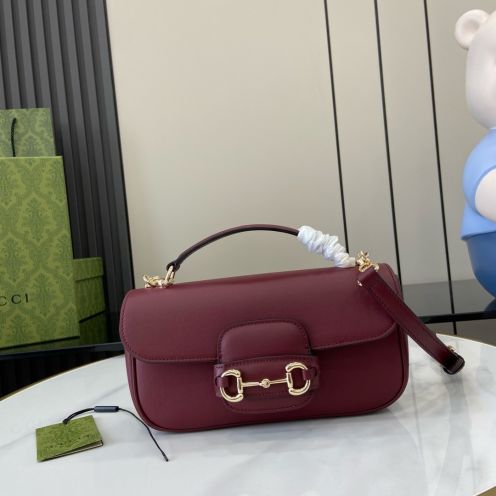グッチ スーパーコピー ホースビット1955 レザー 2WAYミニバッグ ボルドー ゴールド金具 815206