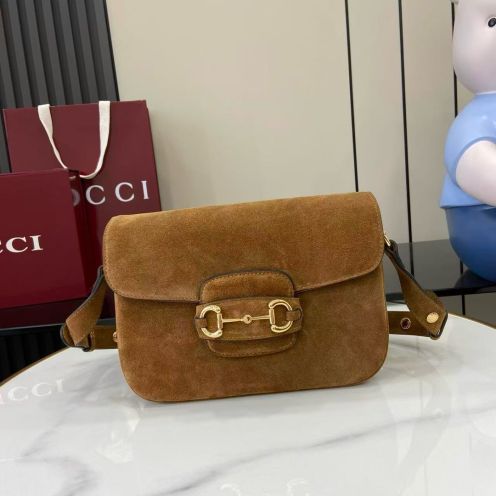 グッチ 並行輸入品 ホースビット1955 スエード ショルダーバッグ キャメルブラウン 上品仕上げ 847063