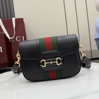 グッチ n級品 ホースビット1955 ウェブライン ショルダーバッグ ブラック ゴールド金具 866762