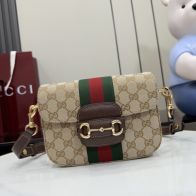 グッチ スーパーコピー ホースビット1955 GG柄 ショルダーバッグ ベージュ×ブラウン ウェブライン 866762