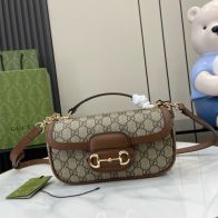 グッチ n級品 ホースビット1955 GG柄 2WAYミニバッグ ベージュ×ボルドー ゴールド金具 815206