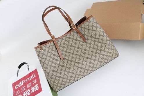 グッチ 並行輸入品 オフィディア GGキャンバス トートバッグ ベージュ ブラウン切替 815212