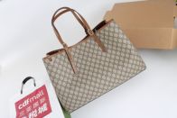 グッチ 並行輸入品 オフィディア GGキャンバス トートバッグ ベージュ ブラウン切替 815212