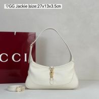 グッチ ハイブランド ジャッキー1961 2WAYバッグ アイボリー レザー調 ゴールド金具デザイン 863137