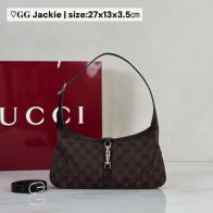 グッチ コピー ジャッキー1961 2WAYバッグ ダークブラウン GG柄 シルバー金具デザイン 863137