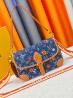 ルイヴィトン ハイブランド ディアンヌ ショルダーバッグ デニムブルー マルチカラーモノグラム 刺繍風 2WAY M99923