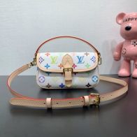 ルイヴィトン コピー ディアンヌ モノグラムマルチカラー ミニバッグ ホワイト ヌメ革調切替 2WAY 華やか配色 M14194