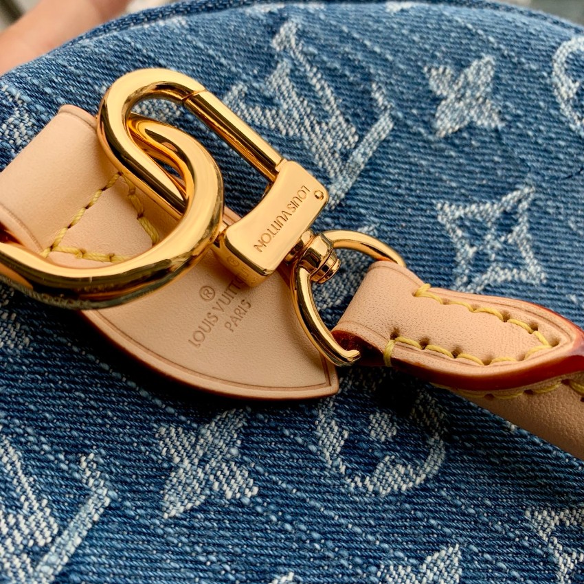 ルイヴィトン コピー ナノスピーディ モノグラムデニム ブルー レザー切替 ミニハンドバッグ_9