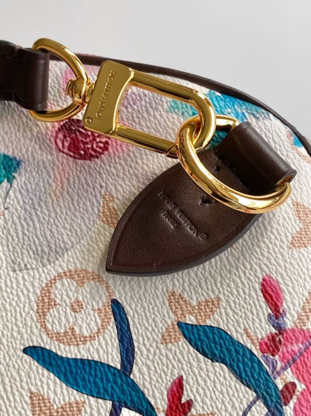 ルイヴィトン n級品 ナノスピーディ モノグラムフローラル ホワイト 花柄_9