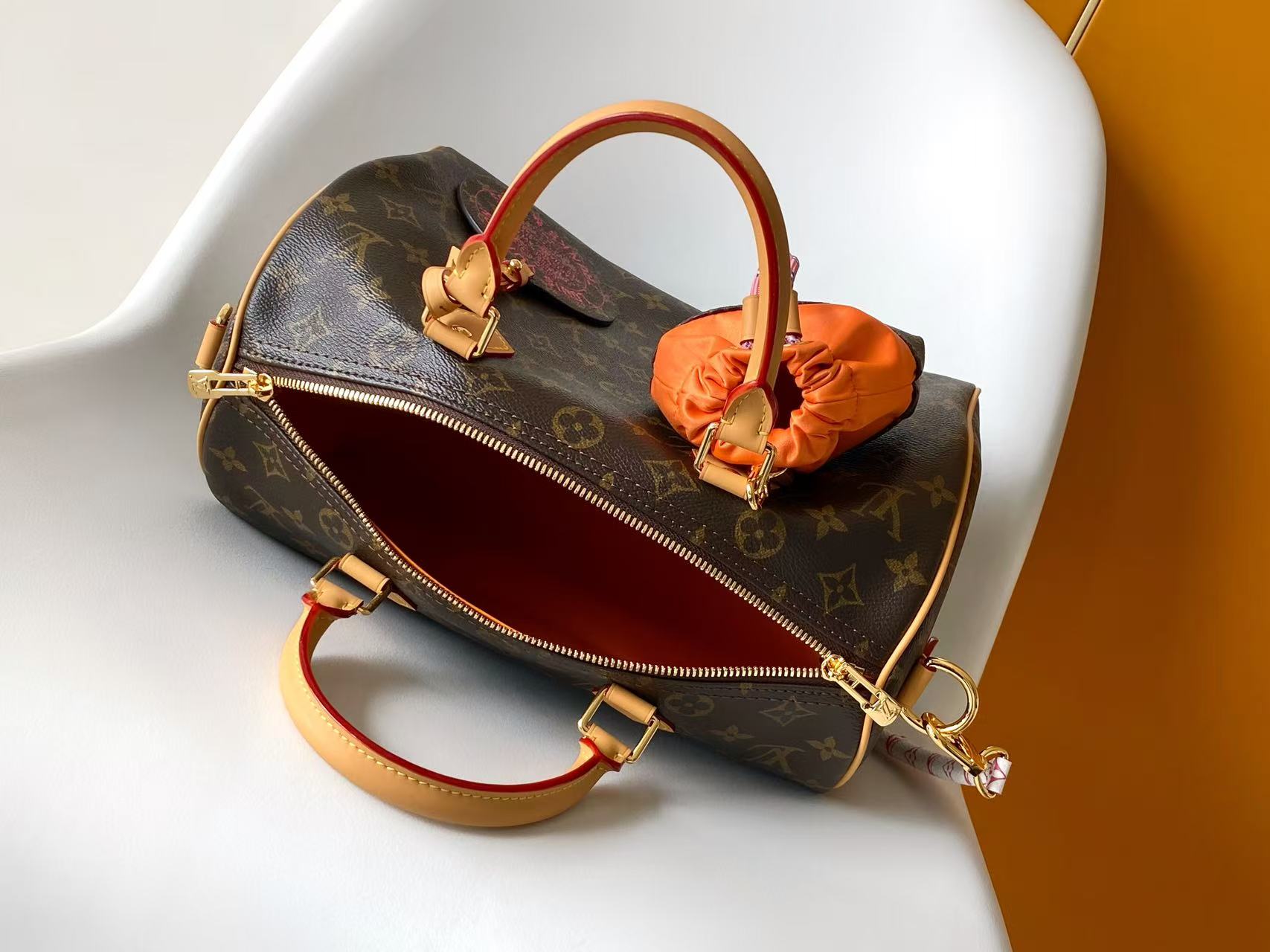 ルイヴィトン ハイブランド ナノスピーディ モノグラム ブラウン トランク風チャーム付 ボストンバッグ_8