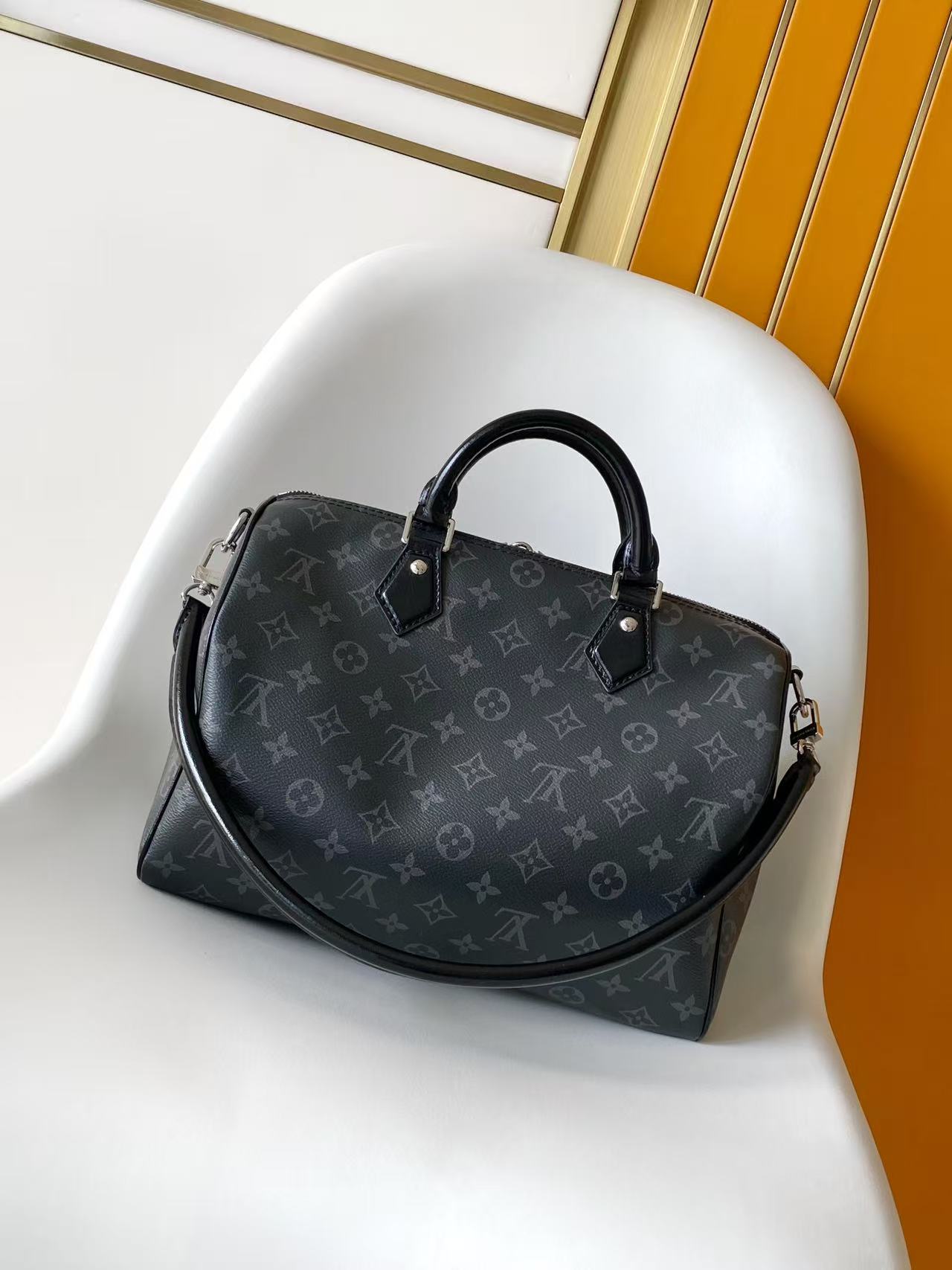 ルイヴィトン 並行輸入品 ナノスピーディ モノグラムエクリプス ブラック チェーン装飾 ミニボストンバッグ_4