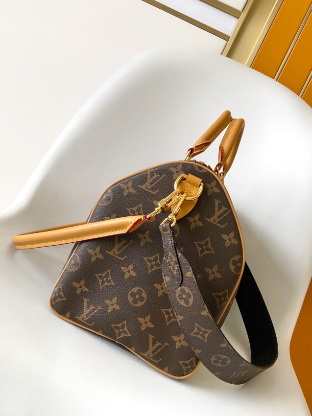 ルイヴィトン スーパーコピー ナノスピーディ モノグラム ブラウン オーストリッチ調レザー ビーズチャーム付 コンパクトボストンバッグ_6