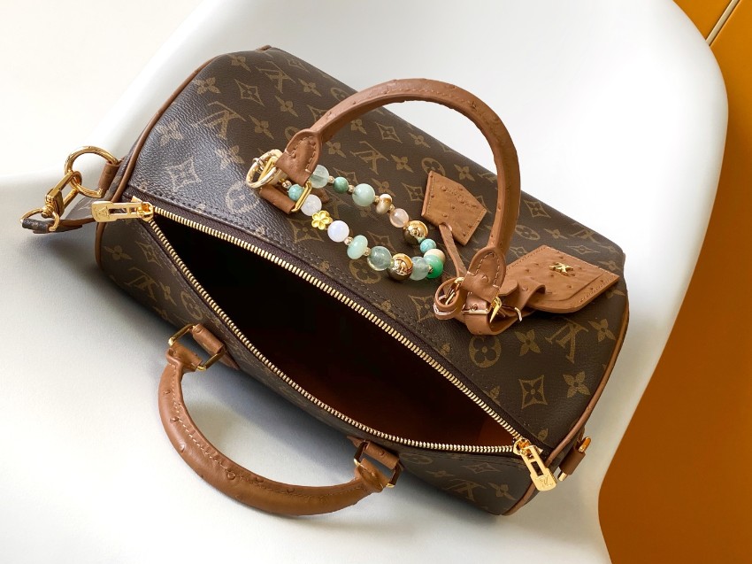 ルイヴィトン スーパーコピー ナノスピーディ モノグラム ブラウン オーストリッチ調レザー ビーズチャーム付 コンパクトボストンバッグ_8